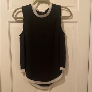 Who What Wear Black and White Cut Out Tank Top